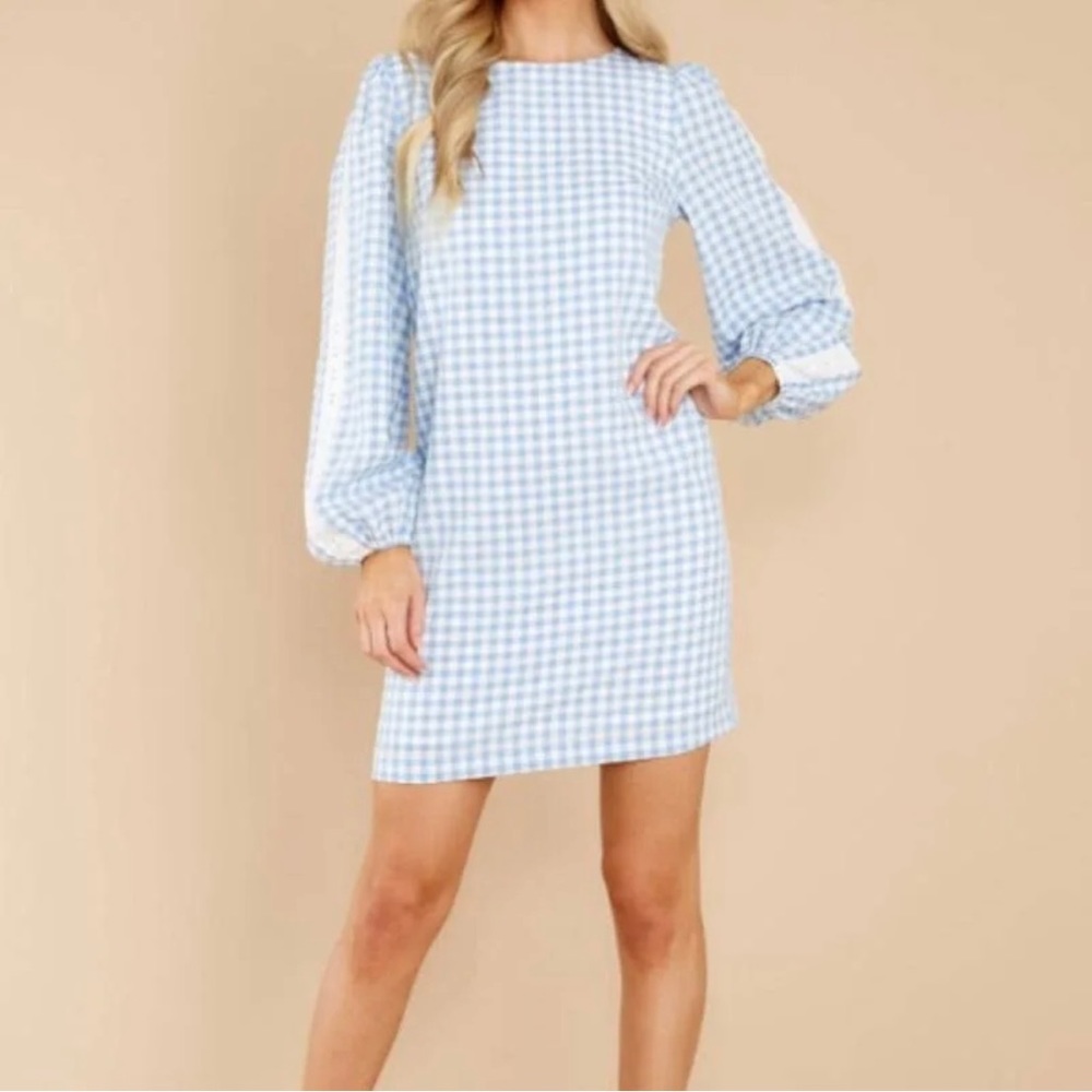 NWT Red Dress Boutique | Aura Carefreely Content Blue Gingham Dress Size M